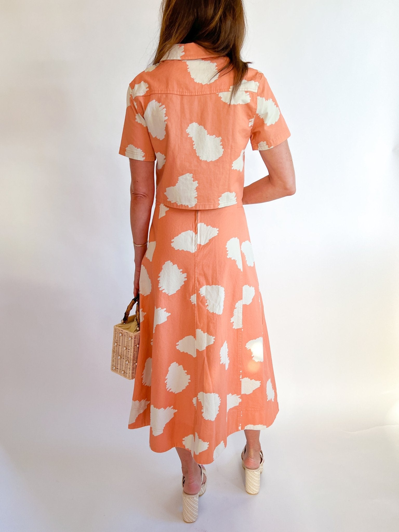 Abstract Print A Line Midi Skirt - Swoon Boutique New Orleans