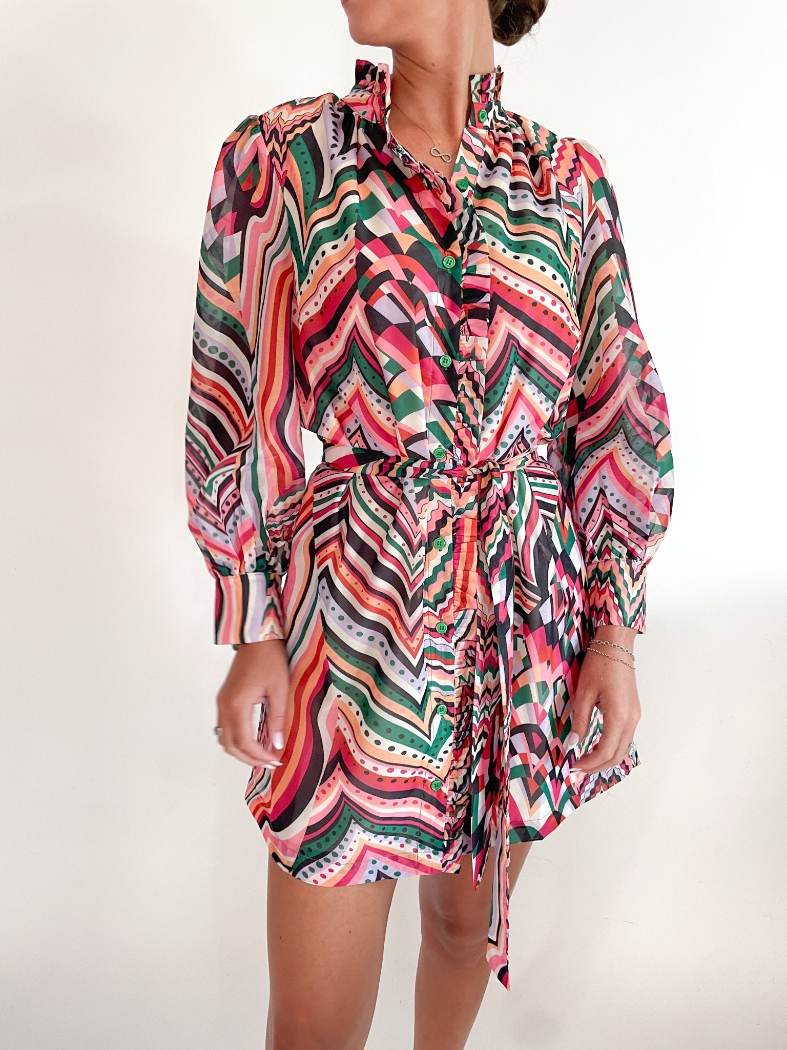 Abstract Print Mini Dress - Swoon Boutique New Orleans
