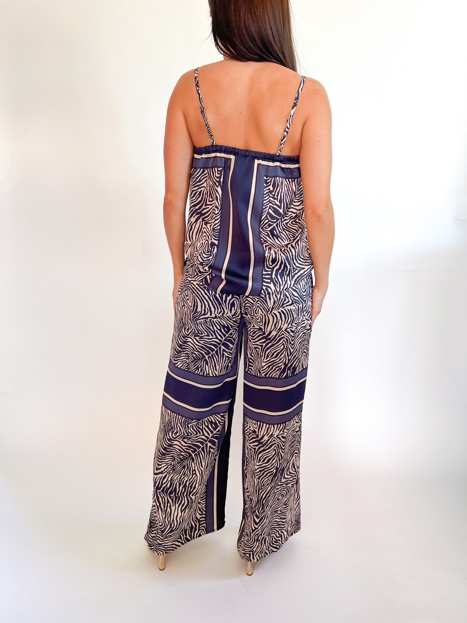 Abstract Zebra Print Wide Leg Pants - Swoon Boutique New Orleans