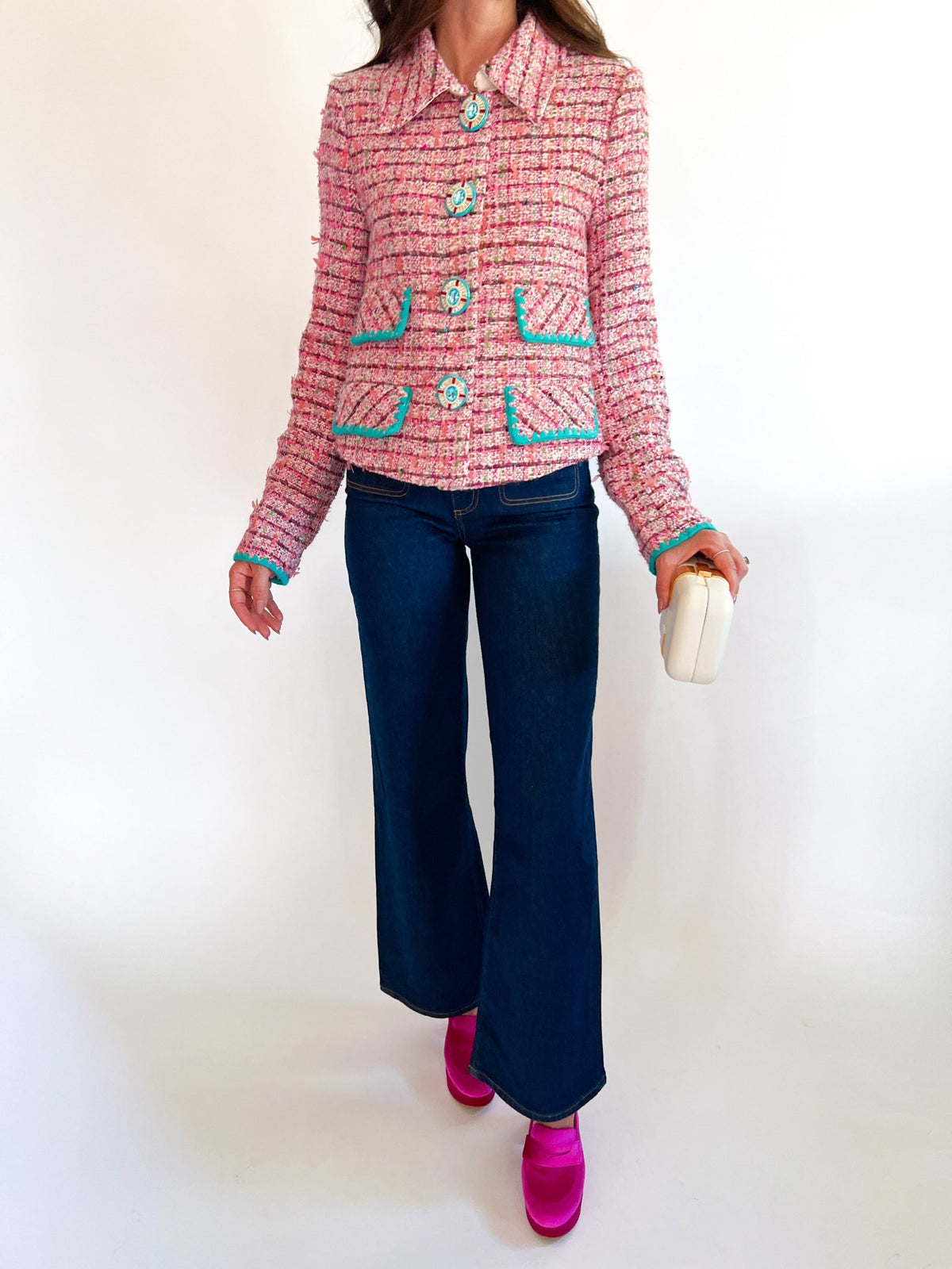 Adel Pink Tweed Jacket - Swoon Boutique New Orleans