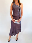 Adra Satin Midi Dress - Swoon Boutique New Orleans