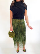 After Dark Fringe Maxi Skirt - Swoon Boutique New Orleans
