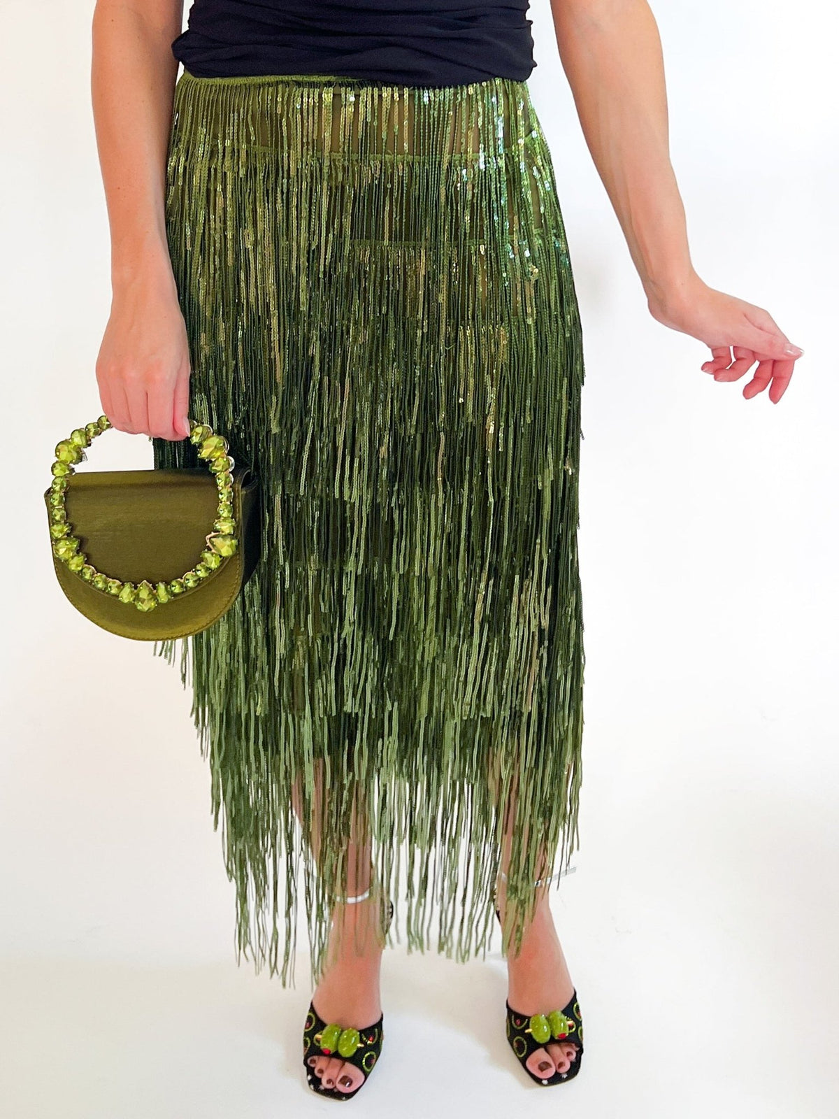 After Dark Fringe Maxi Skirt - Swoon Boutique New Orleans