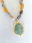 Alexis Luxe Barrel Gemstone Necklace - Swoon Boutique New Orleans