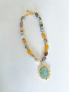 Alexis Luxe Barrel Gemstone Necklace - Swoon Boutique New Orleans