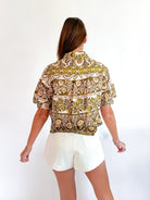 Alexis Print Puff Sleeve Blouse - Swoon Boutique New Orleans