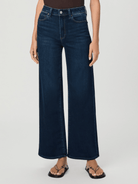 Blue wide leg high-rise jeans