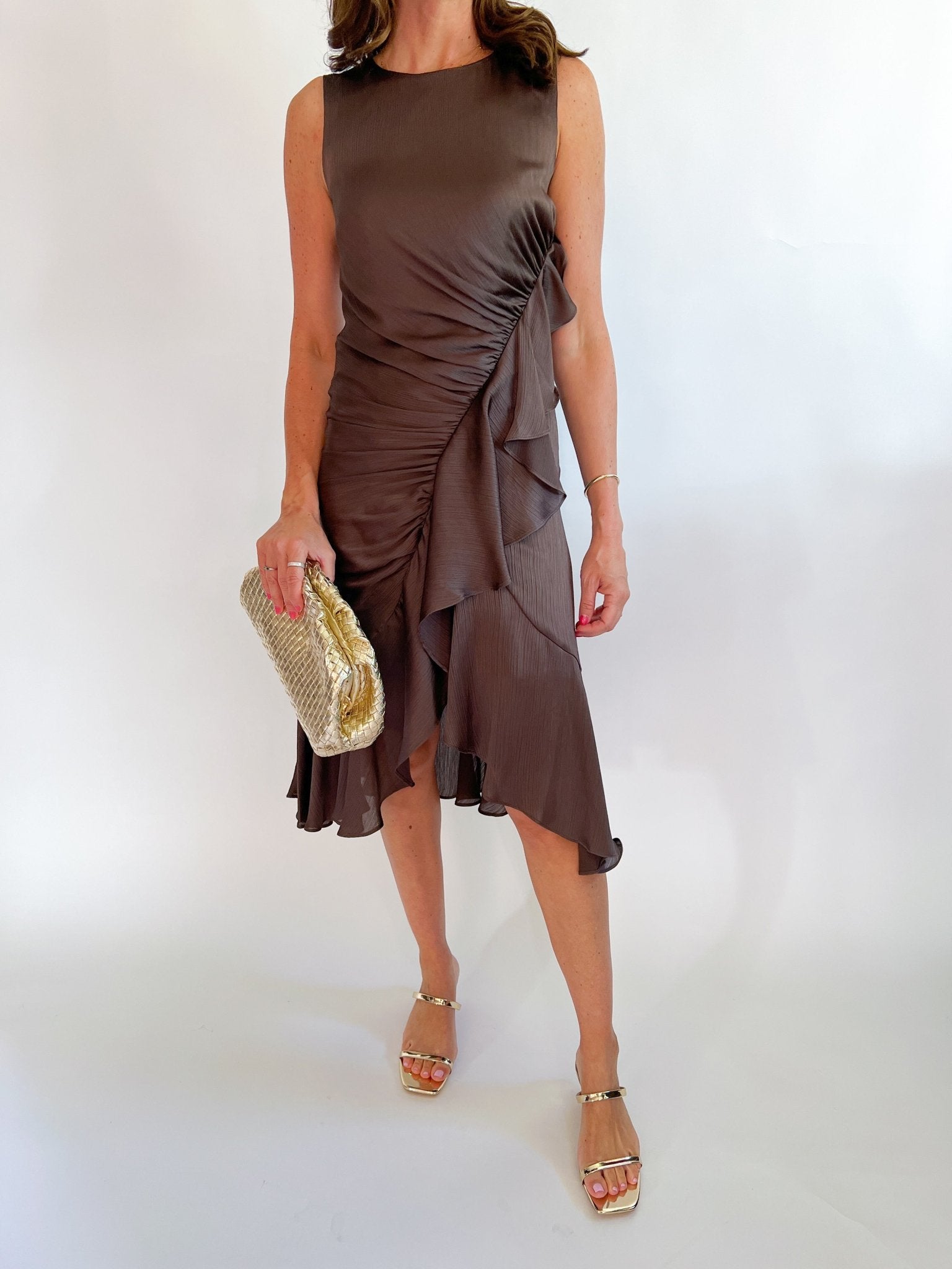 Amara Ruffled Midi Dress - Swoon Boutique New Orleans