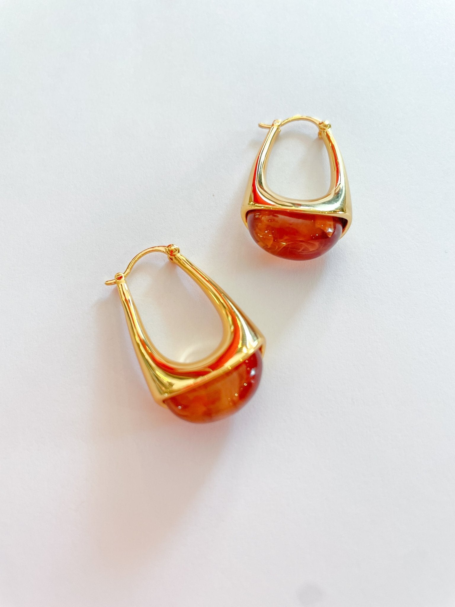 Amber Resin Teardrop Earrings - Swoon Boutique New Orleans