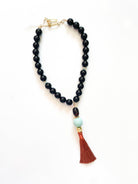 Amora Onyx Bead & Tassel Necklace - Swoon Boutique New Orleans
