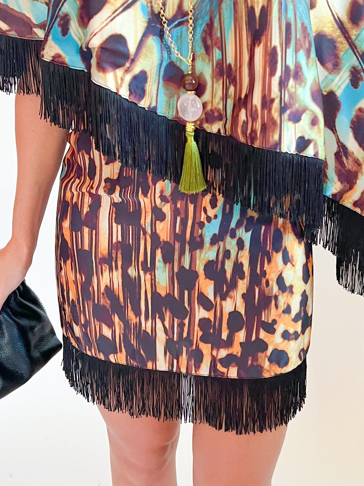 Animal Print Fringe Mini Skirt - Swoon Boutique New Orleans