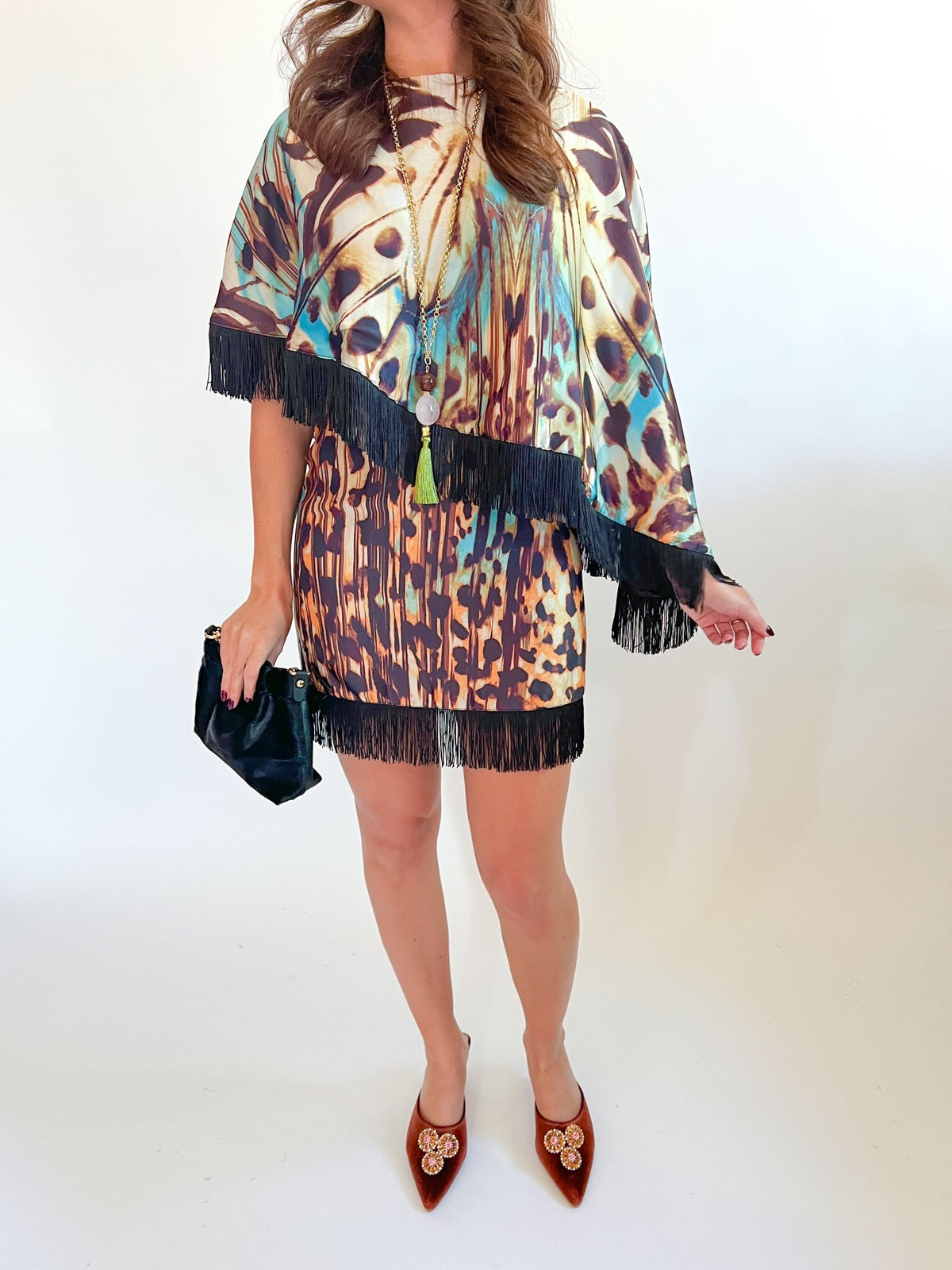 Animal Print Fringe Top - Swoon Boutique New Orleans