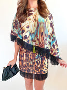 Animal Print Fringe Top - Swoon Boutique New Orleans