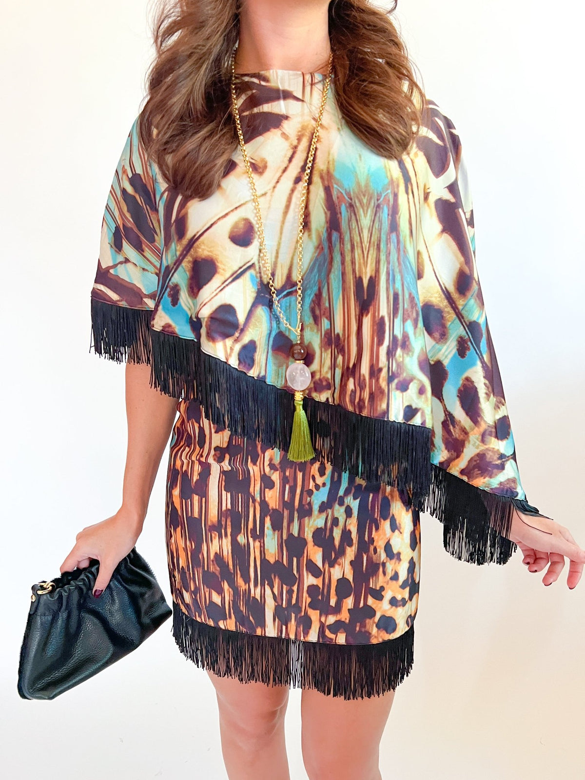 Animal Print Fringe Top - Swoon Boutique New Orleans