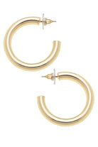 Arabella Hoop Earrings by Canvas Style in classic shiny gold hoop silhouette