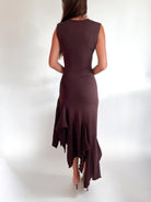 Asymmetric Knit Midi Dress - Swoon Boutique New Orleans