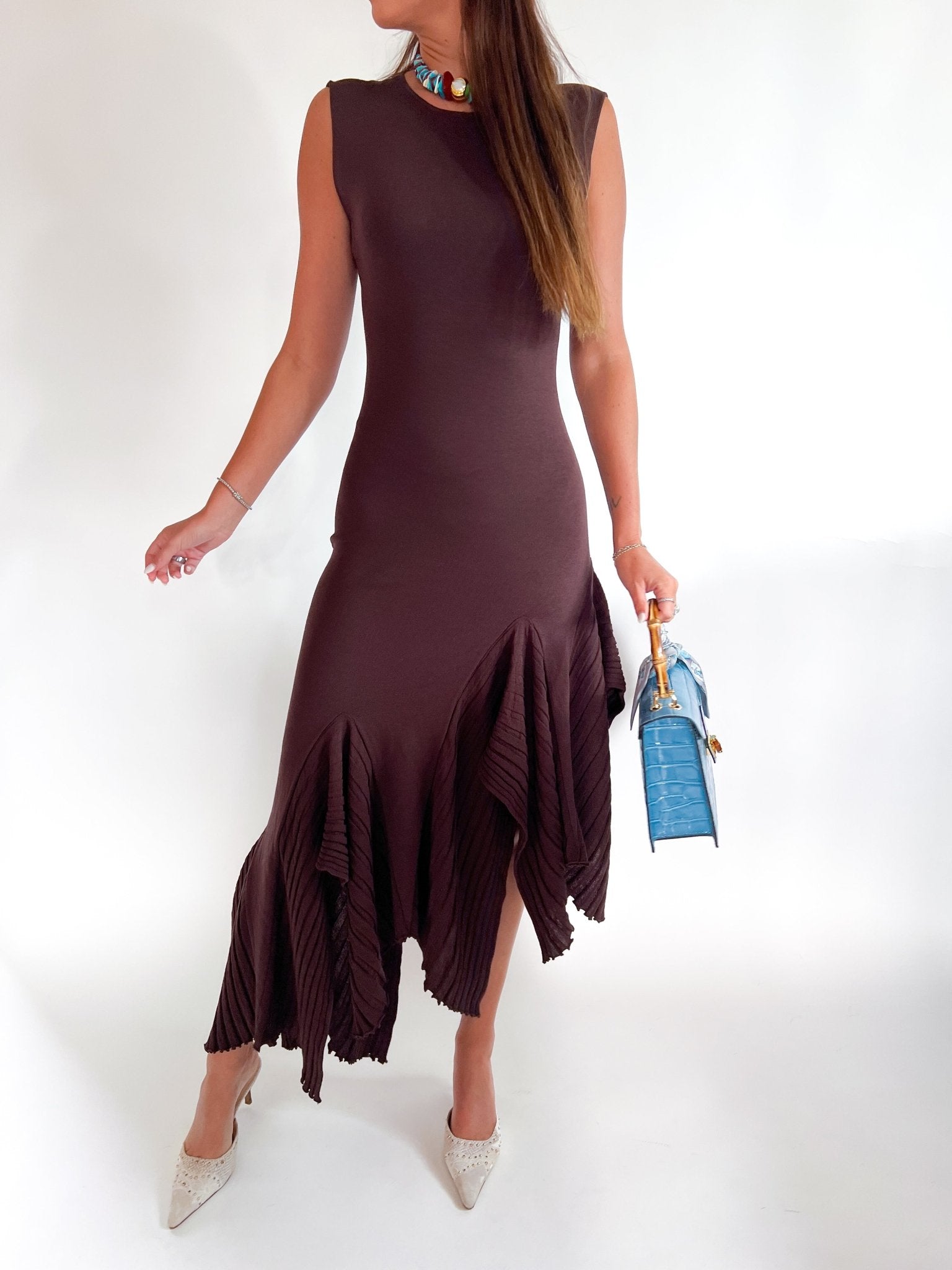 Asymmetric Knit Midi Dress - Swoon Boutique New Orleans