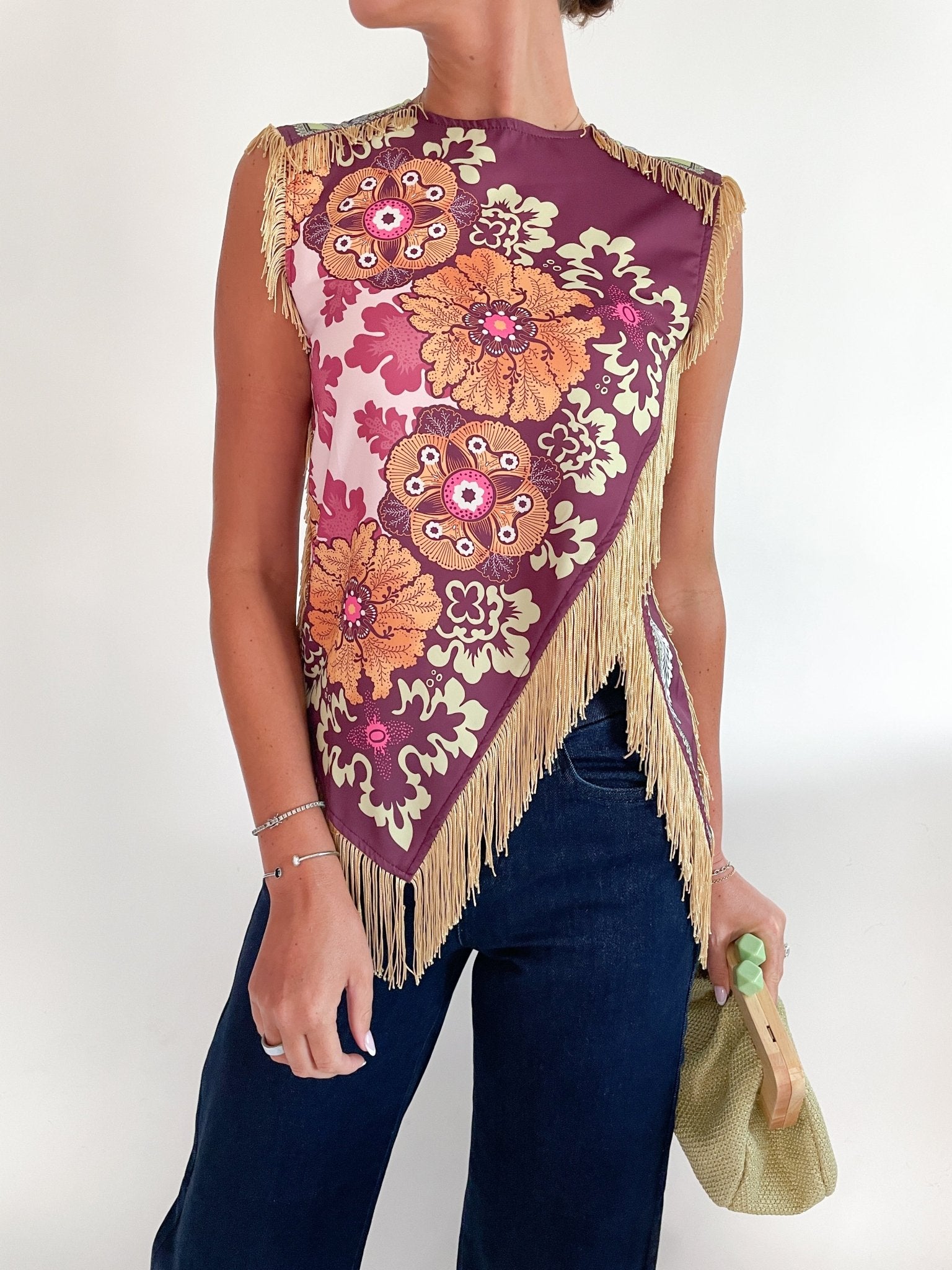 Asymmetrical Fringe Cross Top - Swoon Boutique New Orleans