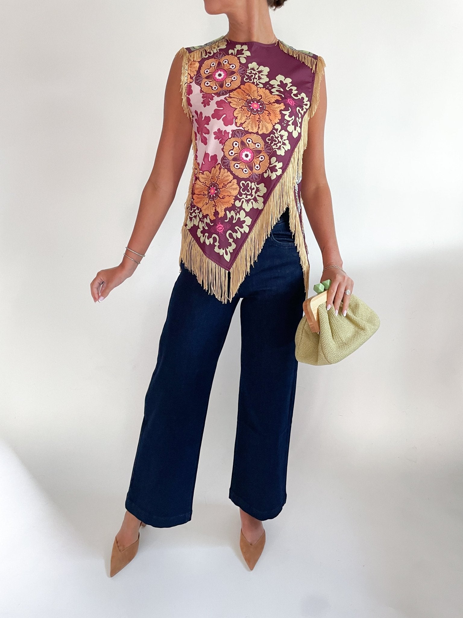 Asymmetrical Fringe Cross Top - Swoon Boutique New Orleans