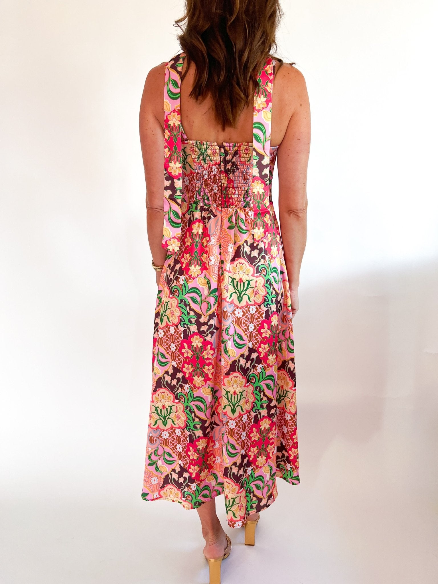 Autumn Mosaic Midi Dress - Swoon Boutique New Orleans