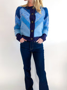Azure Fuzzy Chevron Sweater - Swoon Boutique New Orleans
