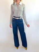Babysoft Cable Knit Poplin Long Sleeve Top - Swoon Boutique New Orleans