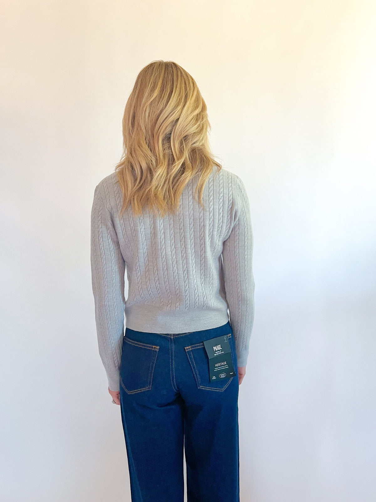 Babysoft Cable Knit Poplin Long Sleeve Top - Swoon Boutique New Orleans
