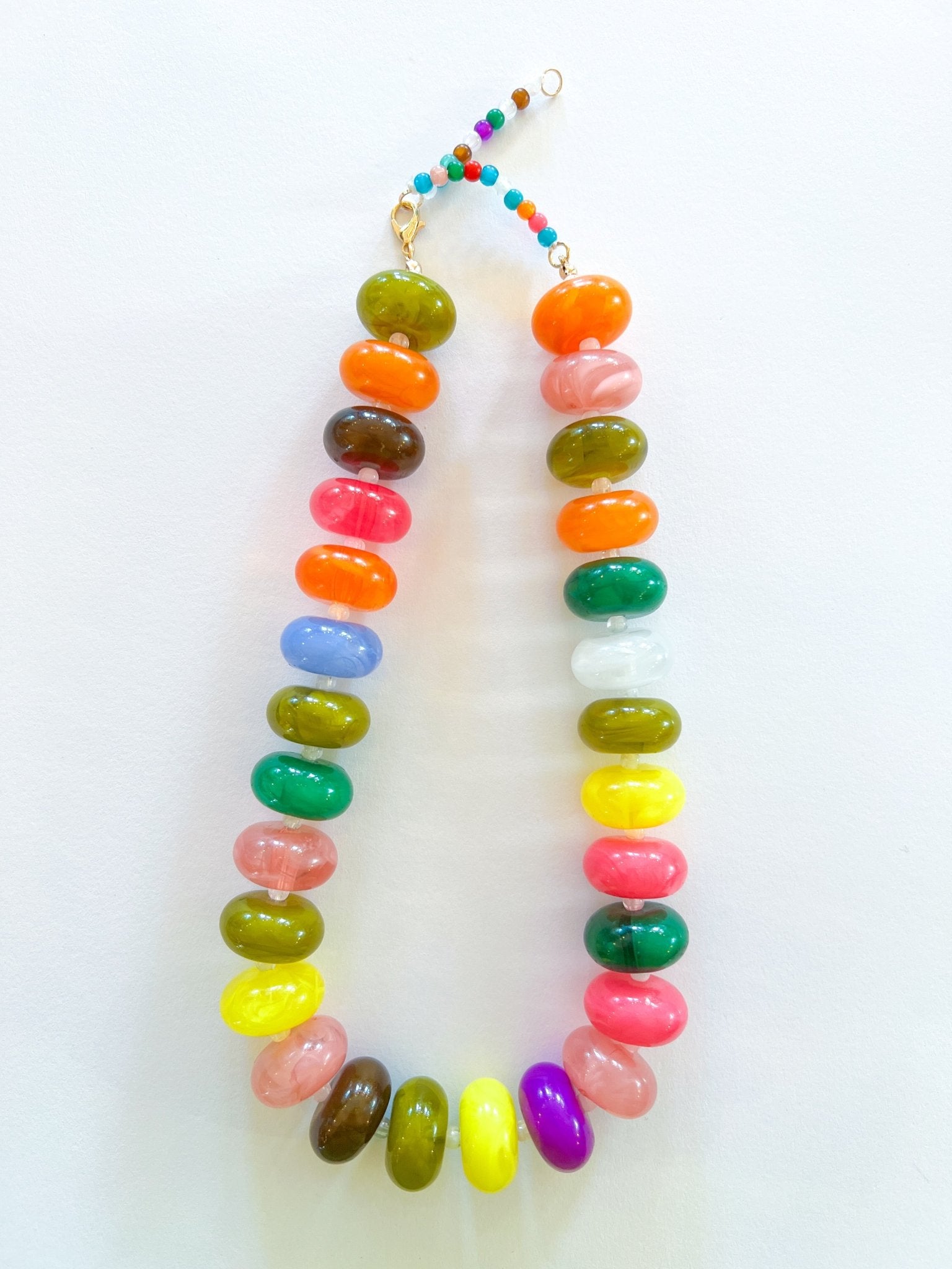 Multicolor oversized beaded statement necklace