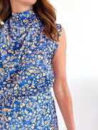 Blue Blossom Draped Midi Set - Swoon Boutique New Orleans