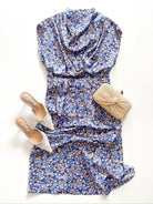 Blue Blossom Draped Midi Set - Swoon Boutique New Orleans
