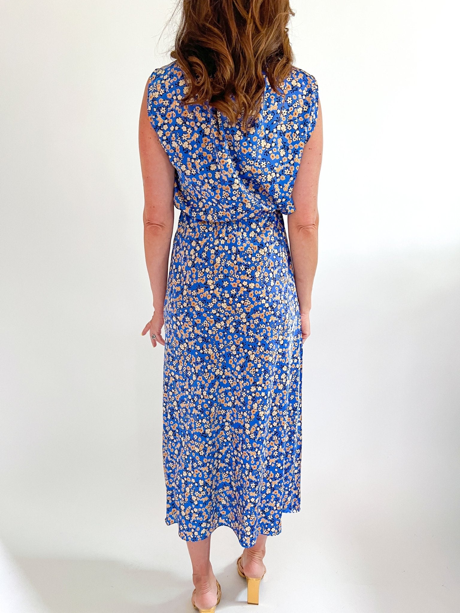 Blue Blossom Draped Midi Set - Swoon Boutique New Orleans
