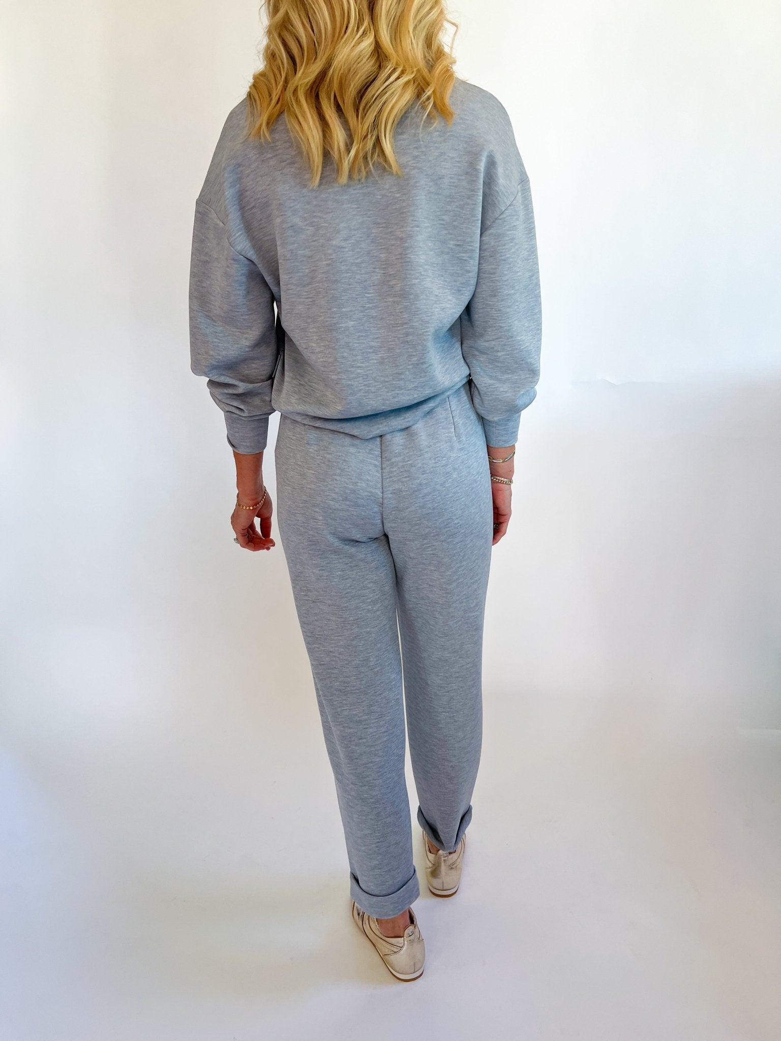 Blue Marl Rolled Cuff Pant 25" - Swoon Boutique New Orleans