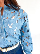 Bluebell Lace Button Front Top - Swoon Boutique New Orleans
