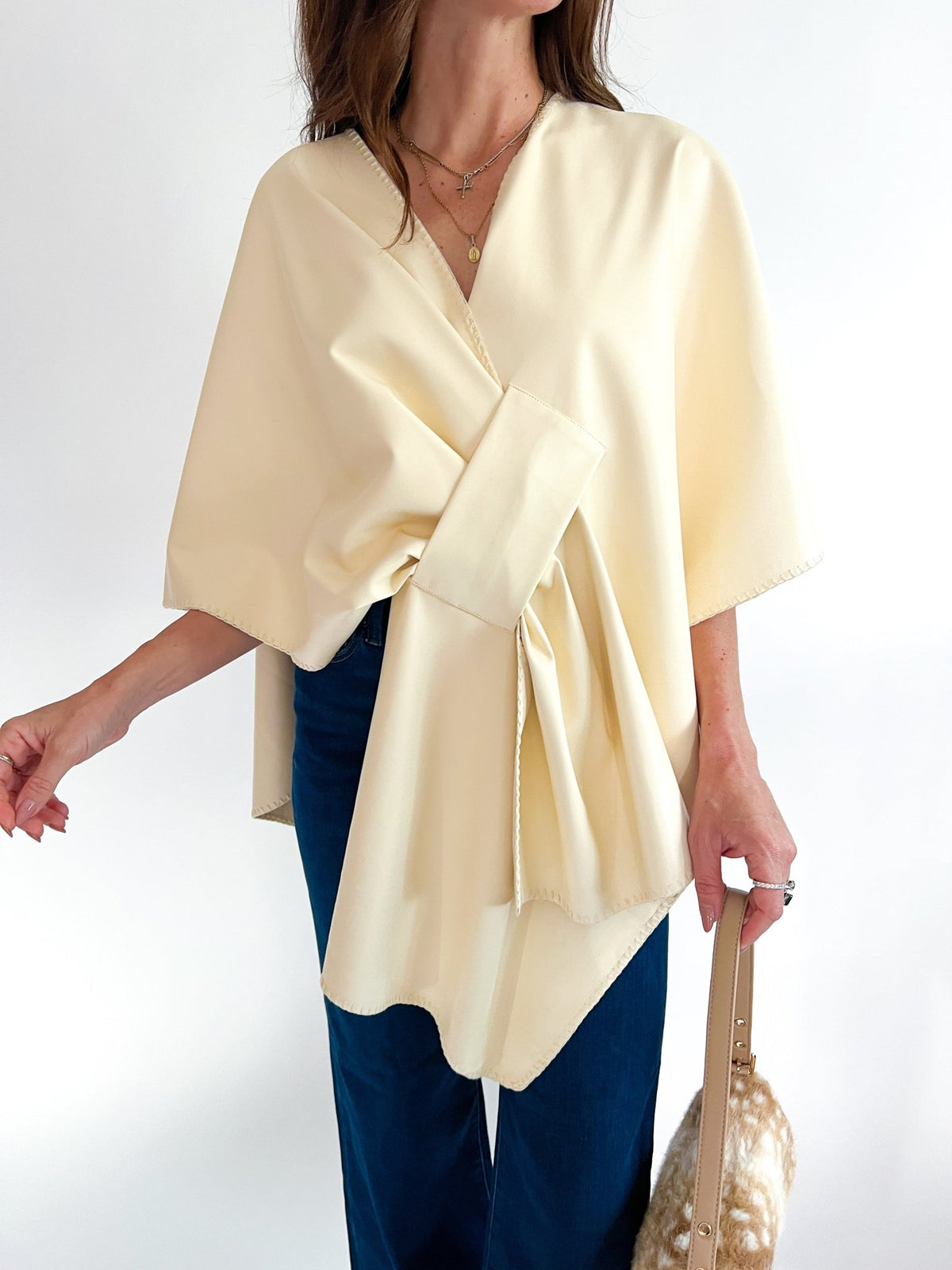 Bone Vegan Leather Wrap - Swoon Boutique New Orleans