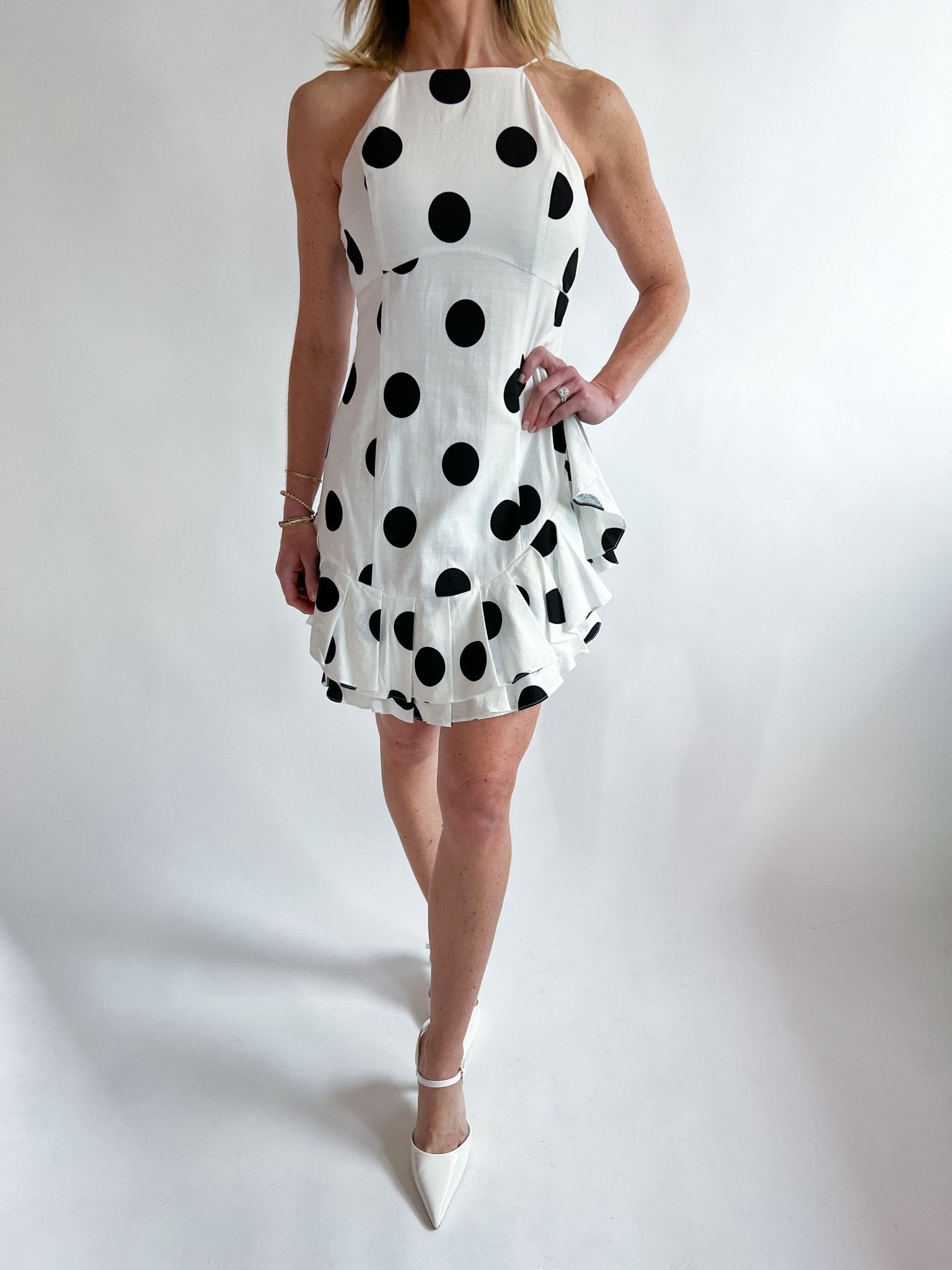 Brianna Ruffle Dot Mini Dress - Swoon Boutique New Orleans
