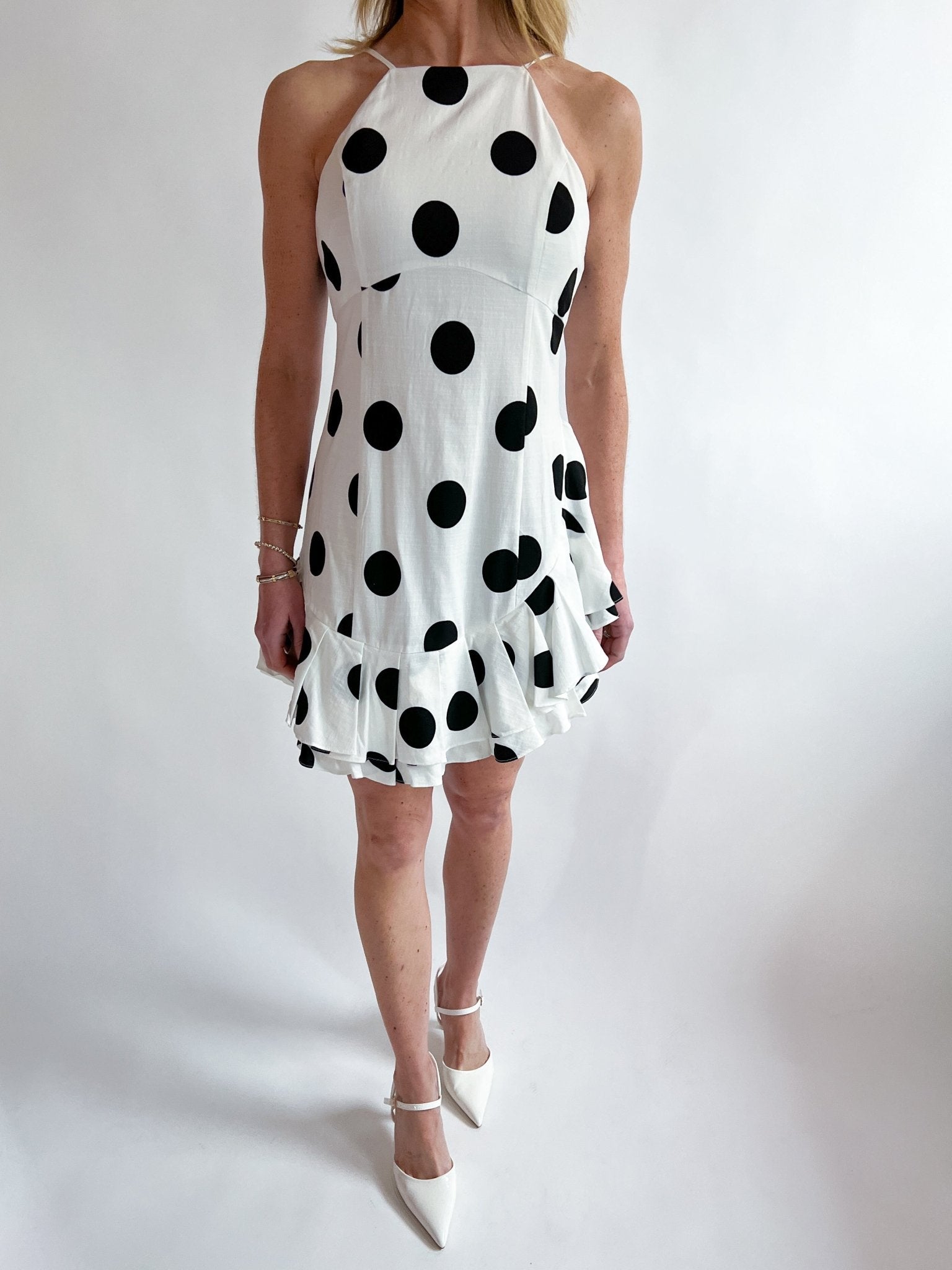 Brianna Ruffle Dot Mini Dress - Swoon Boutique New Orleans