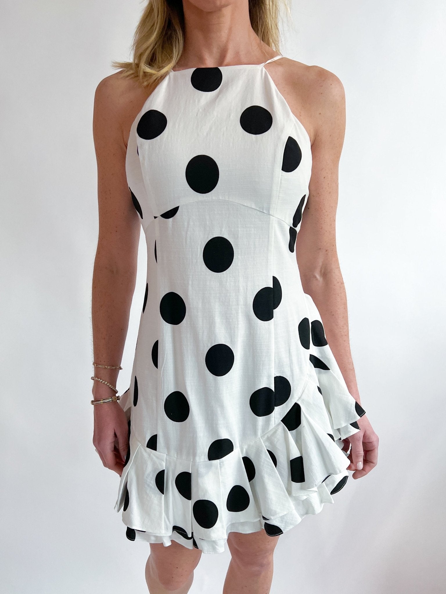 Brianna Ruffle Dot Mini Dress - Swoon Boutique New Orleans