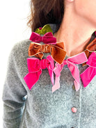 Brisana Velvet Bow Cardigan - Swoon Boutique New Orleans