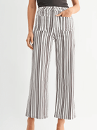 Brown Stripe Wide Leg Jeans - Swoon Boutique New Orleans