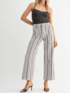 Brown Stripe Wide Leg Jeans - Swoon Boutique New Orleans