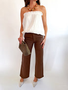 Bubble Hem Strapless Top - Swoon Boutique New Orleans