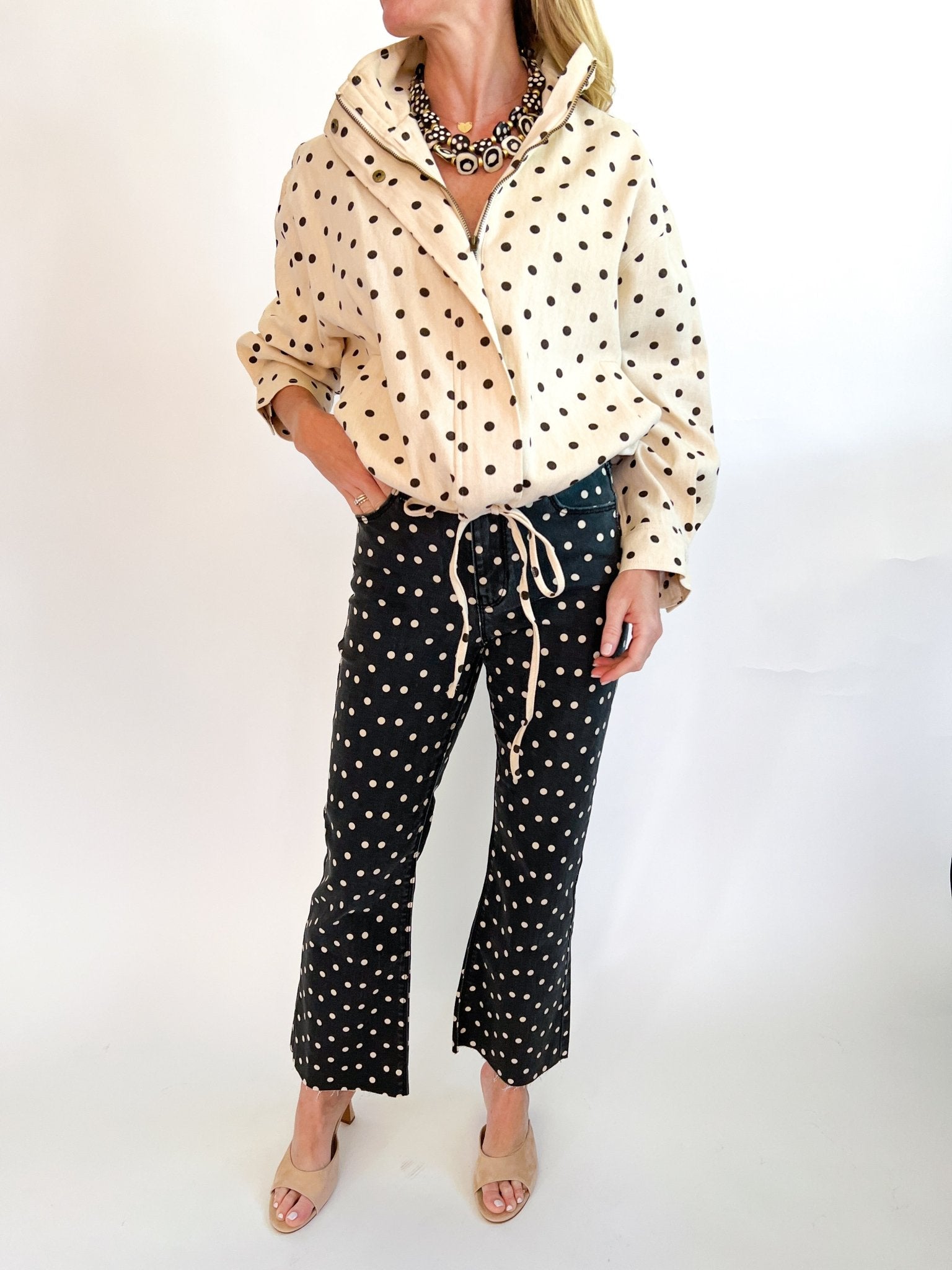 Cafe' Polka Dot Jacket - Swoon Boutique New Orleans