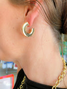 Cali Large Flat Hoop Earrings - Swoon Boutique New Orleans