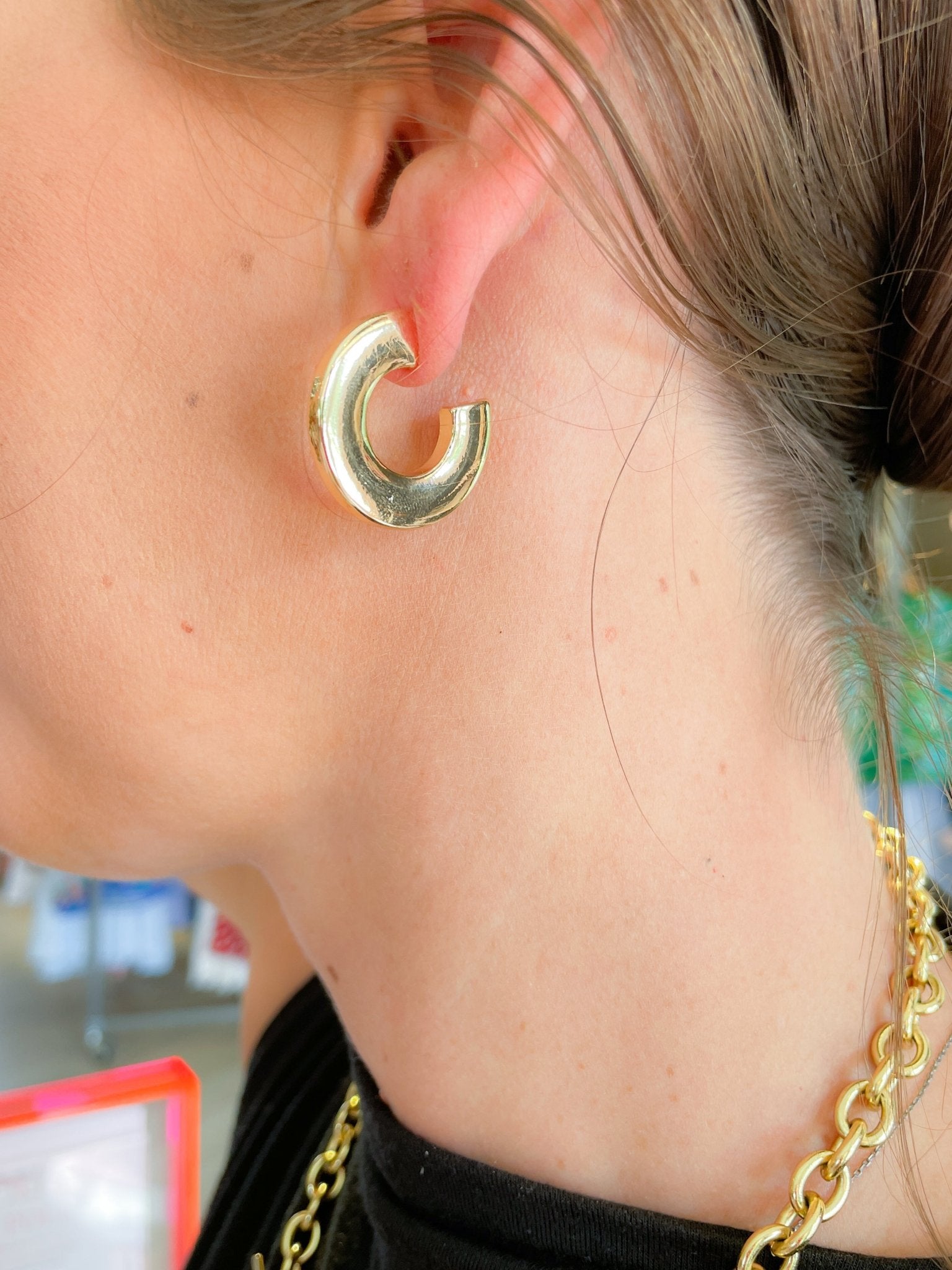 Cali Large Flat Hoop Earrings - Swoon Boutique New Orleans