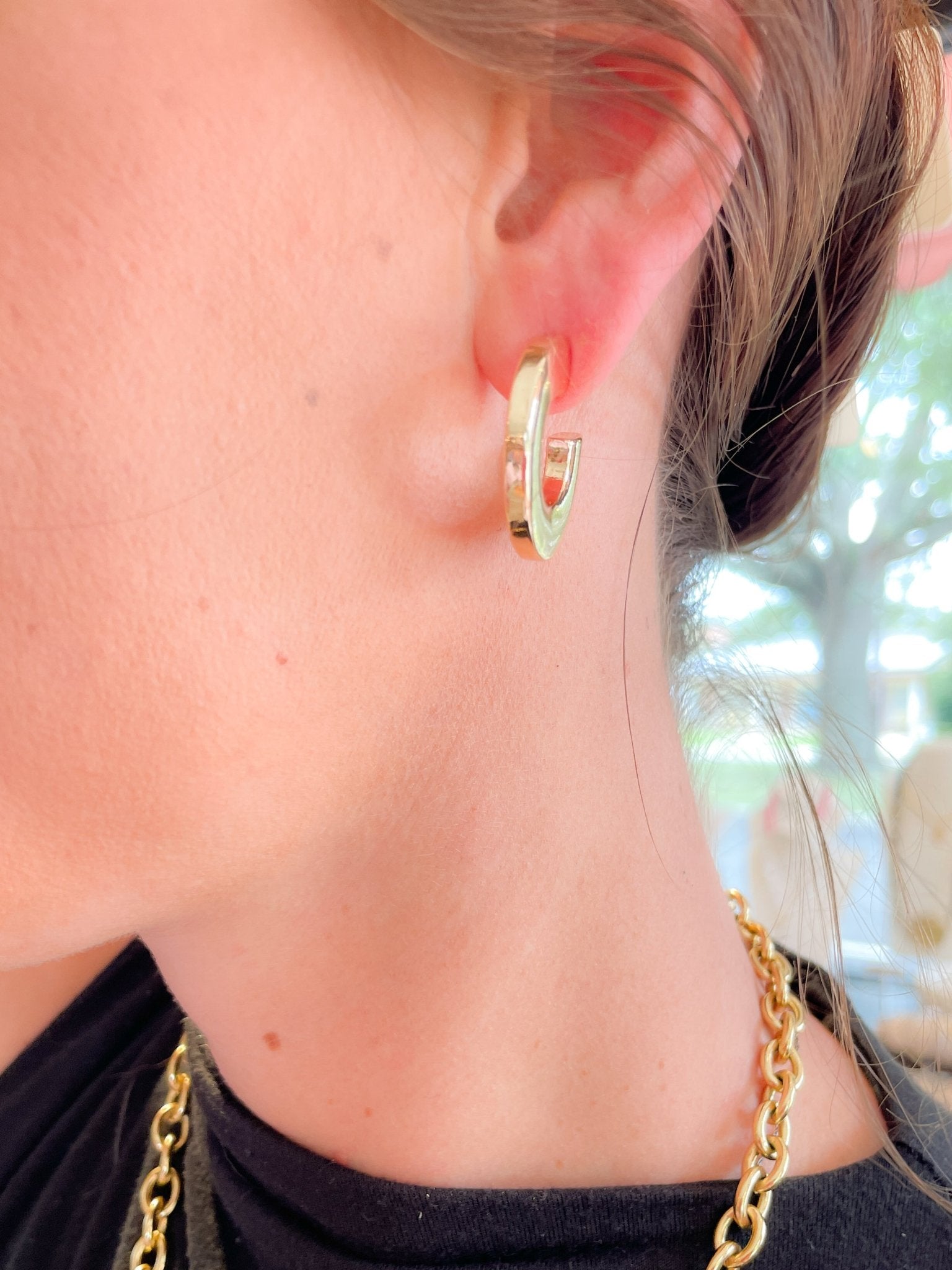 Cali Large Flat Hoop Earrings - Swoon Boutique New Orleans