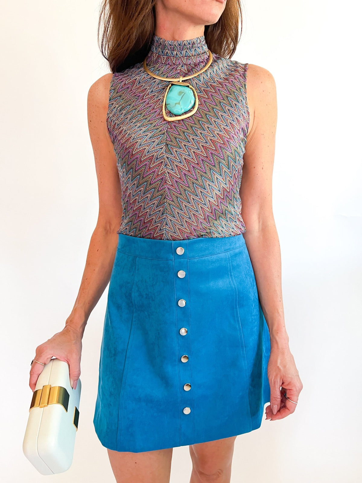 Carla Button Front Mini Skirt - Swoon Boutique New Orleans