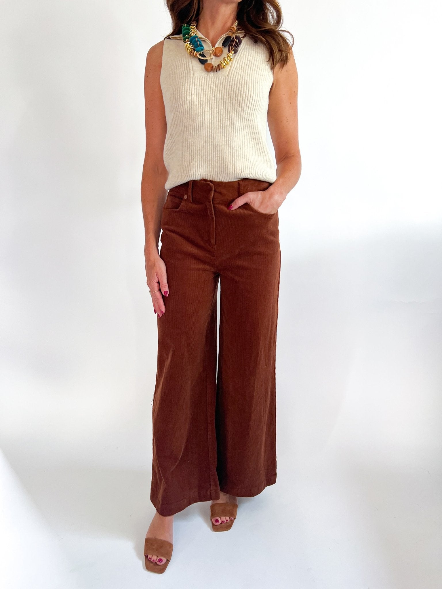 Casey Corduroy Wide Leg Pants - Swoon Boutique New Orleans