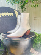 Caty Gold Crinkle Ankle Boots - Swoon Boutique New Orleans