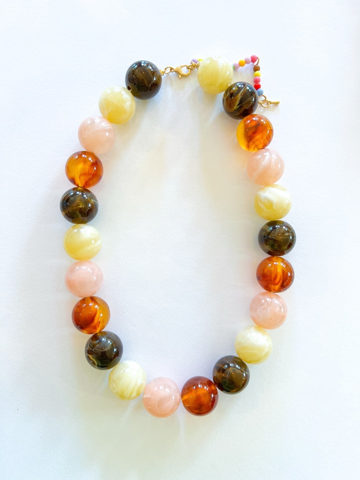 Multicolor beaded necklace, alternate view