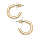 Celia Hoop Earrings by Canvas Style in polished gold classic hoop style